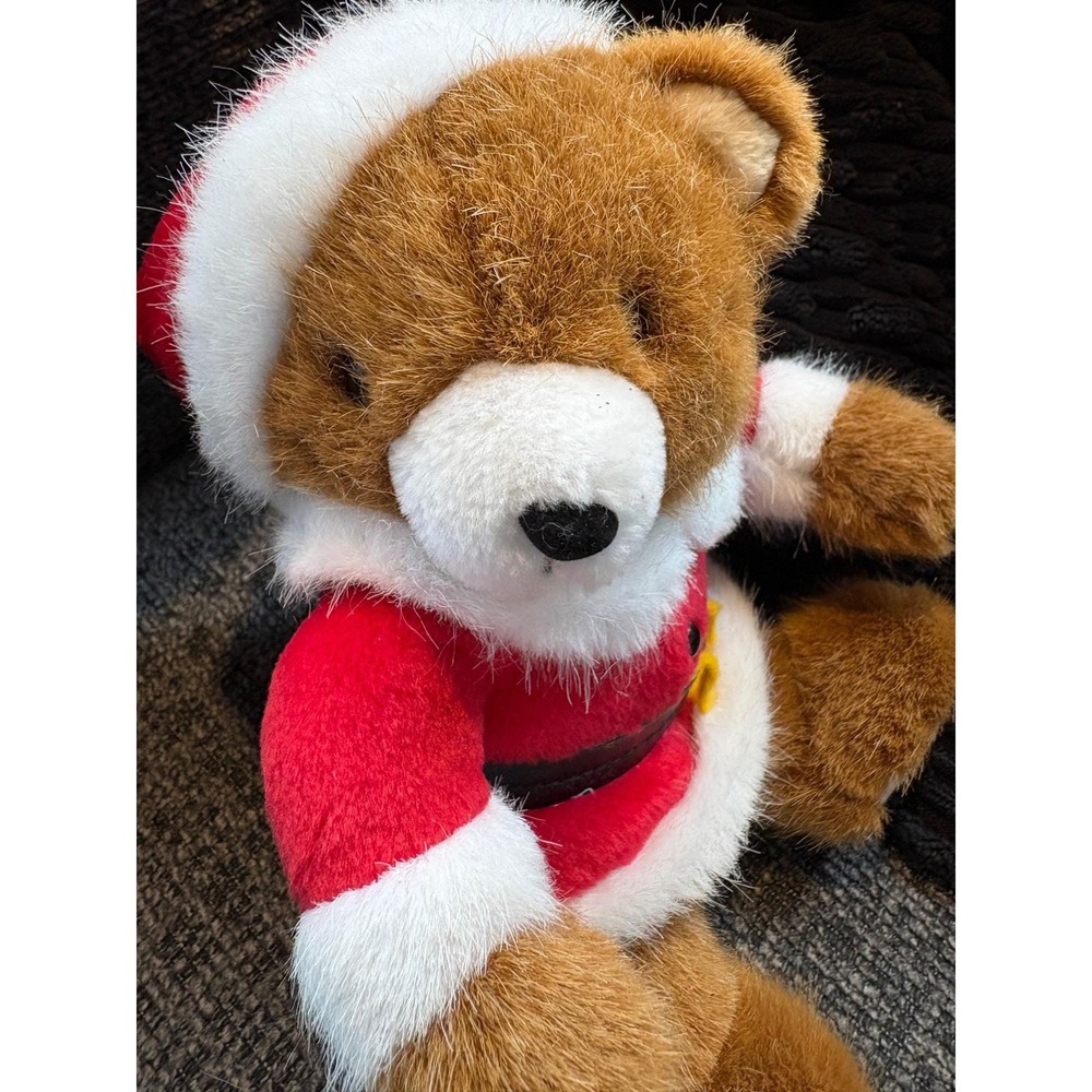 Vintage 1993 Dakin Santa Teddy Bear Plush Wind Up Musical Christmas Toy 9.5in‎